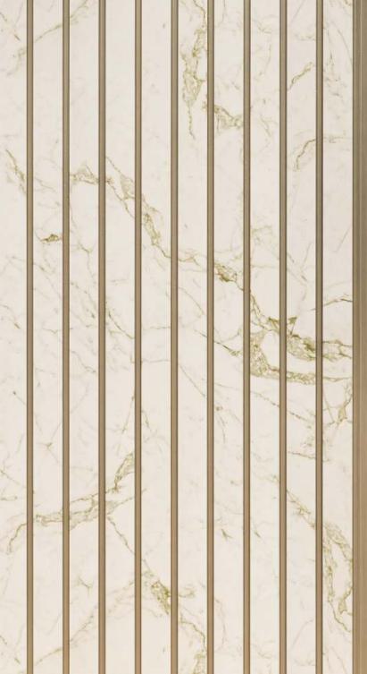 Charcoal Louvers Panel Marble & Stone Beige 9.5x1 Ft - Gl 912314