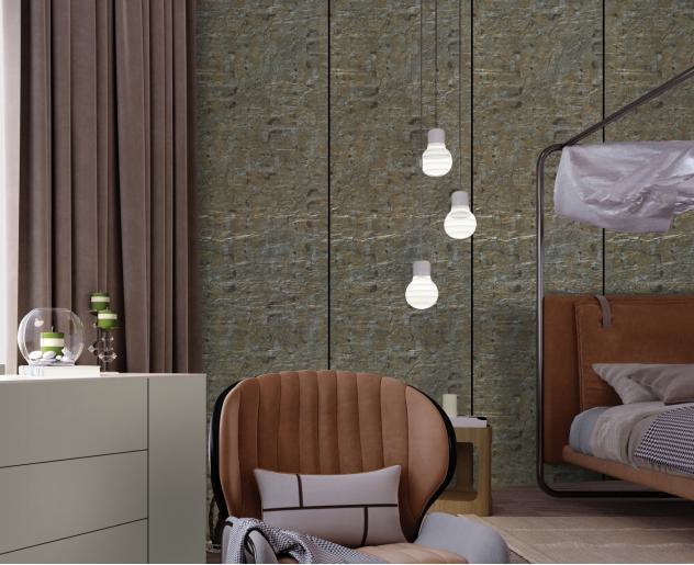 Gloirio Series Louvers Panel Marble & Stone Brown 8x2 Ft - Gl 10032