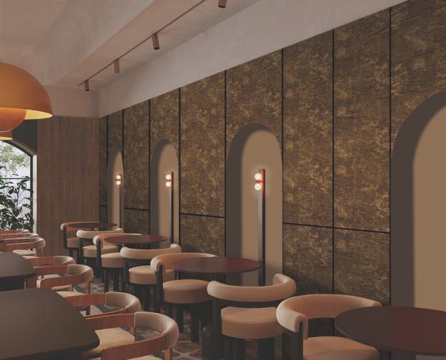 Gloirio Series Louvers Panel Marble & Stone Brown 8x2 Ft - Gl 10036