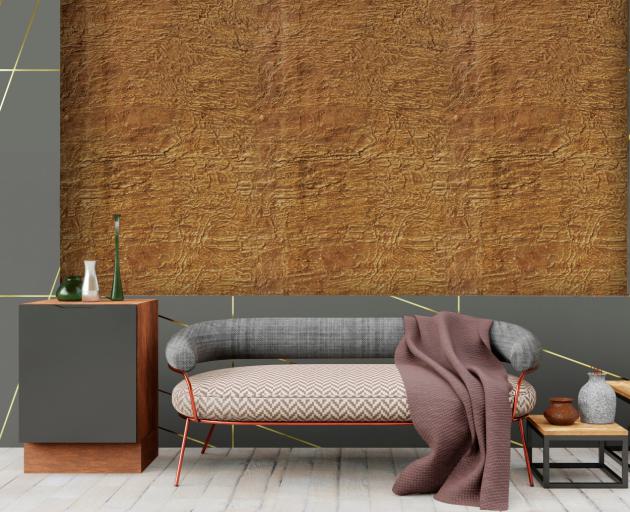 Gloirio Series Louvers Panel Marble & Stone Brown 8x4 Ft - Gl 11187