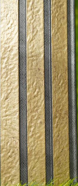 Gold Metallic Charcoal Louvers Panel 8x0.1 Ft - Pn 03486