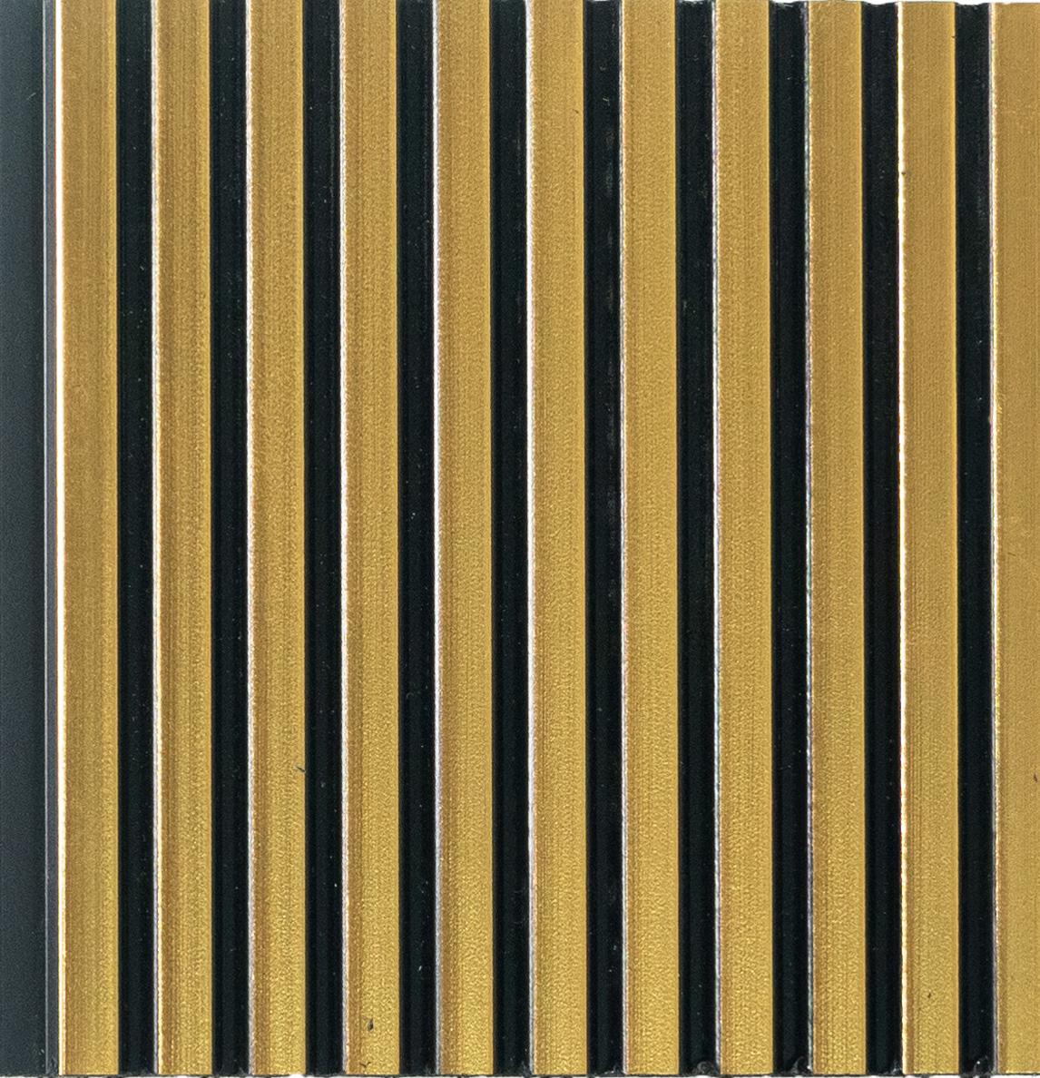 Gold Metallic Charcoal Louvers Panel 9.5x0.32 Ft - Pn 00470