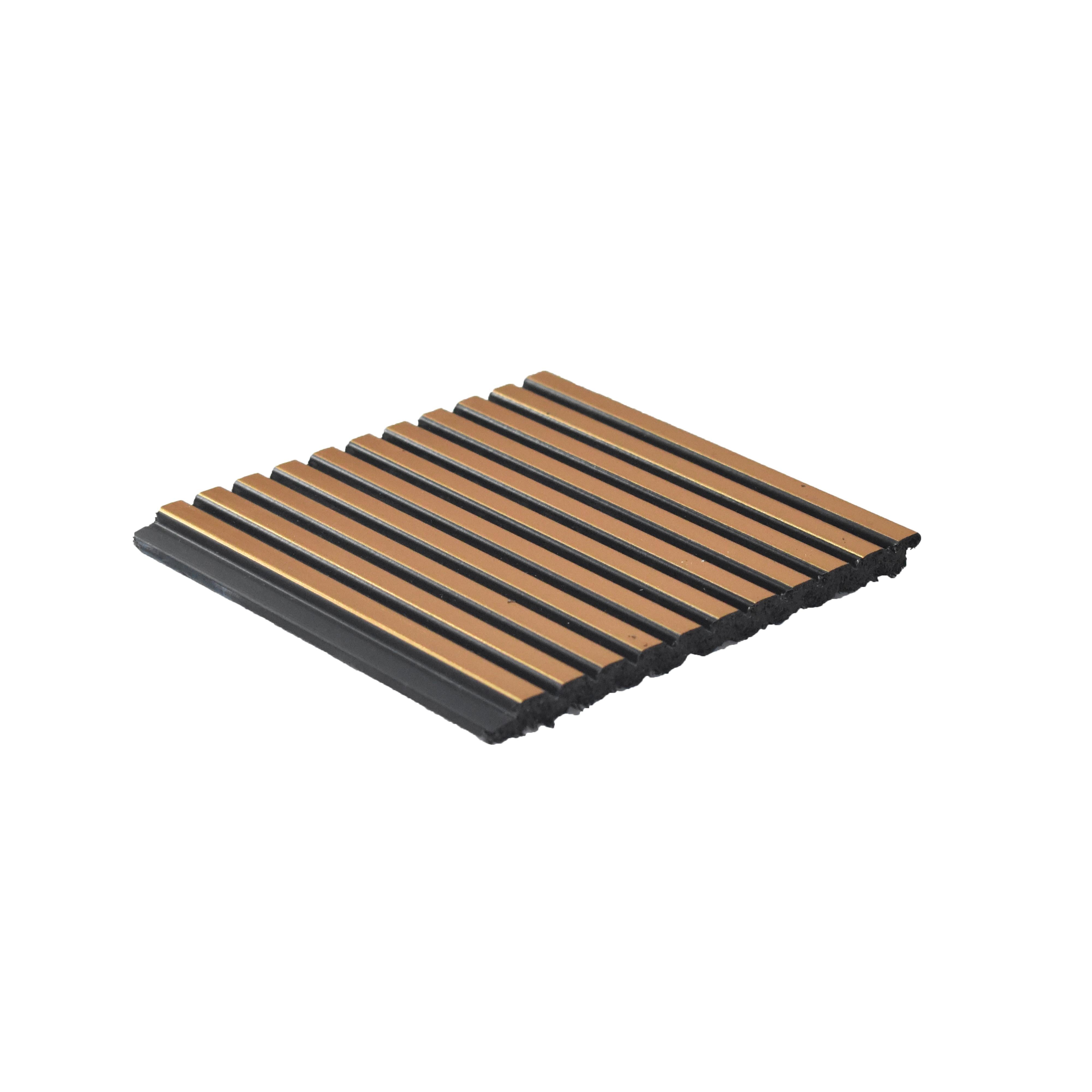 Gold Metallic Charcoal Louvers Panel 9.5x0.32 Ft - Pn 00470