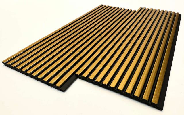 Gold Metallic Charcoal Louvers Panel 9.5x0.32 Ft - Pn 00470