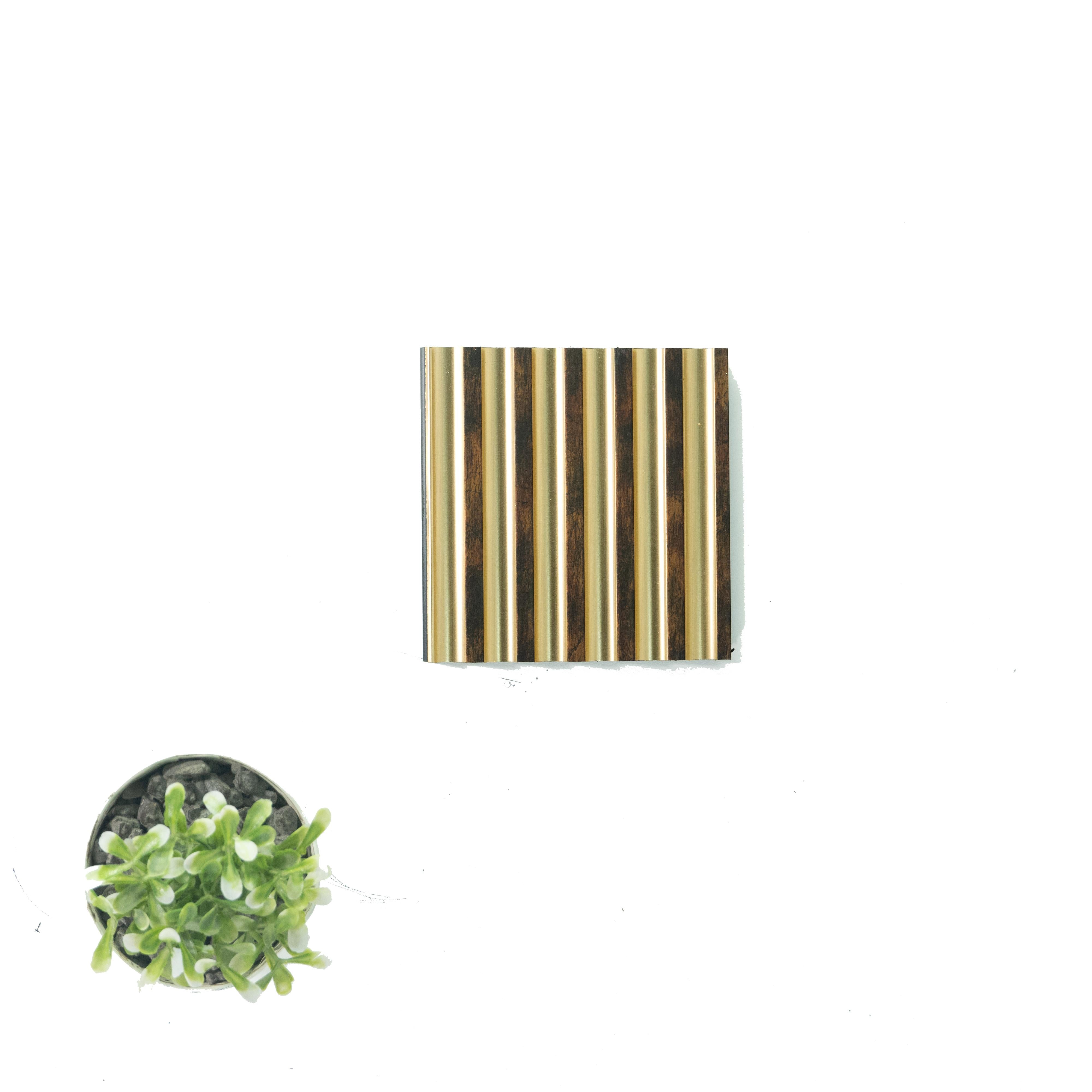 Gold Wooden Charcoal Louver Wood 9.5x0.32 Ft - Pn 00493