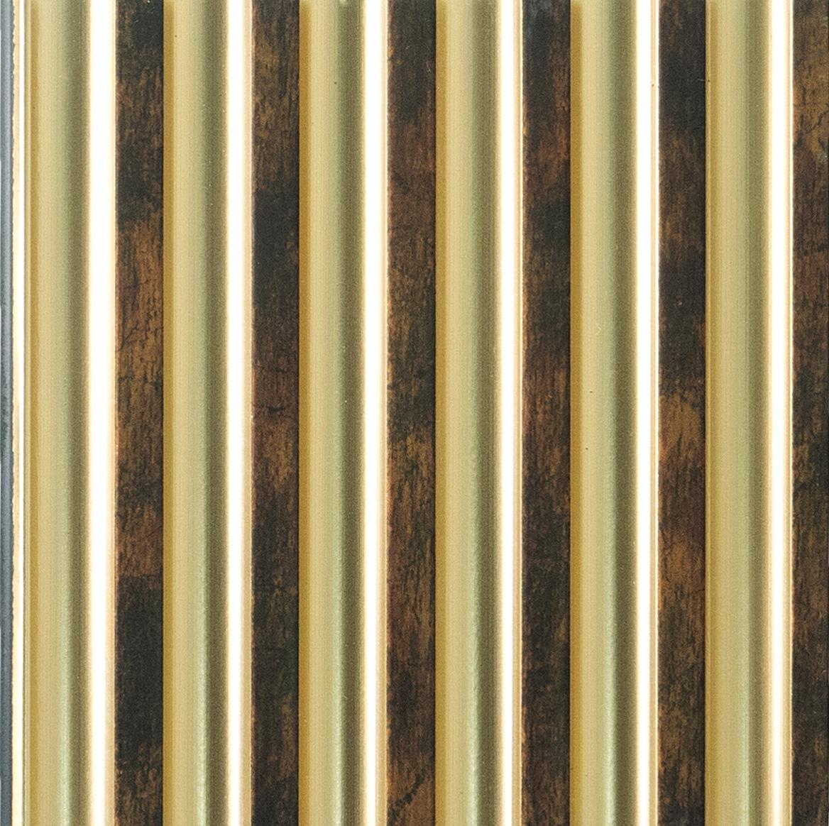 Gold Wooden Charcoal Louver Wood 9.5x0.32 Ft - Pn 00493