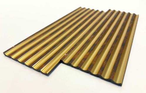 Gold Wooden Charcoal Louver Wood 9.5x0.32 Ft - Pn 00493