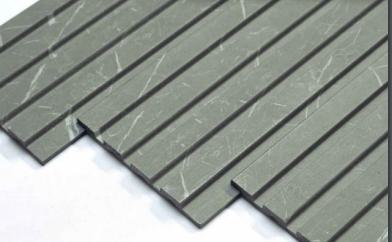 Premium Charcoal Panel Marble & Stone Louvers Green 8x0.4 Ft - Pn 00661