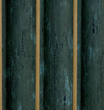 Green Patterned Charcoal Louvers Panel Designer 8x0.41 Ft - Fl 1642