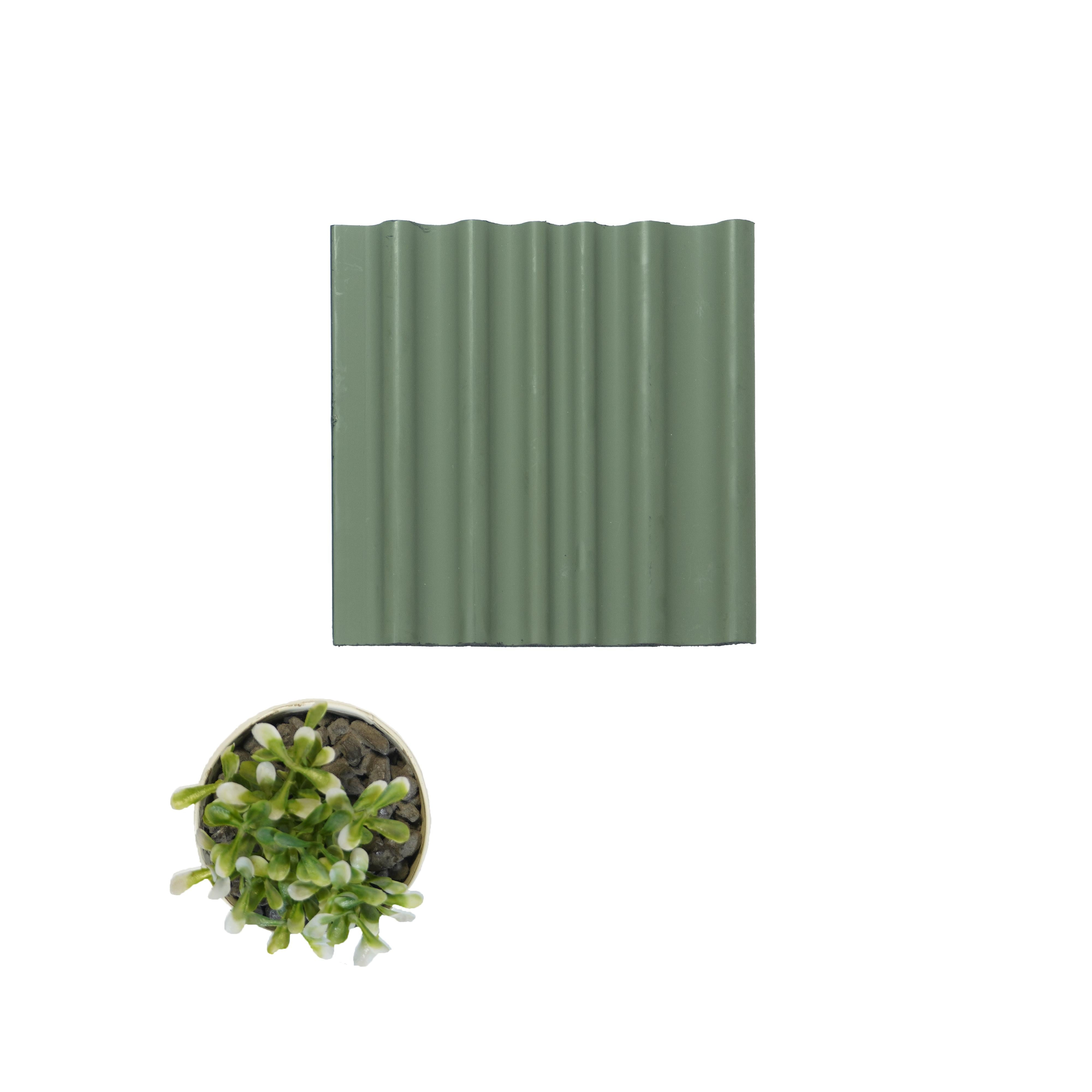 Plain Colour Charcoal Louvers Panel Colors Green 9.5x0.4 Ft - Pn 00518