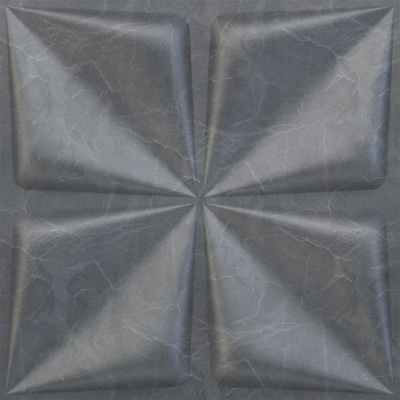 Gray Marble Bloom 3D Wall Panel Designer Grey 1.6x1.6 Ft -