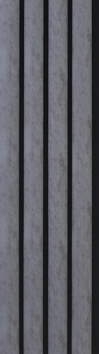 Premium Charcoal Panel Grey Cement Look Charcoal Louver/Panel 8x0.42 ft wood Grey PN 05505