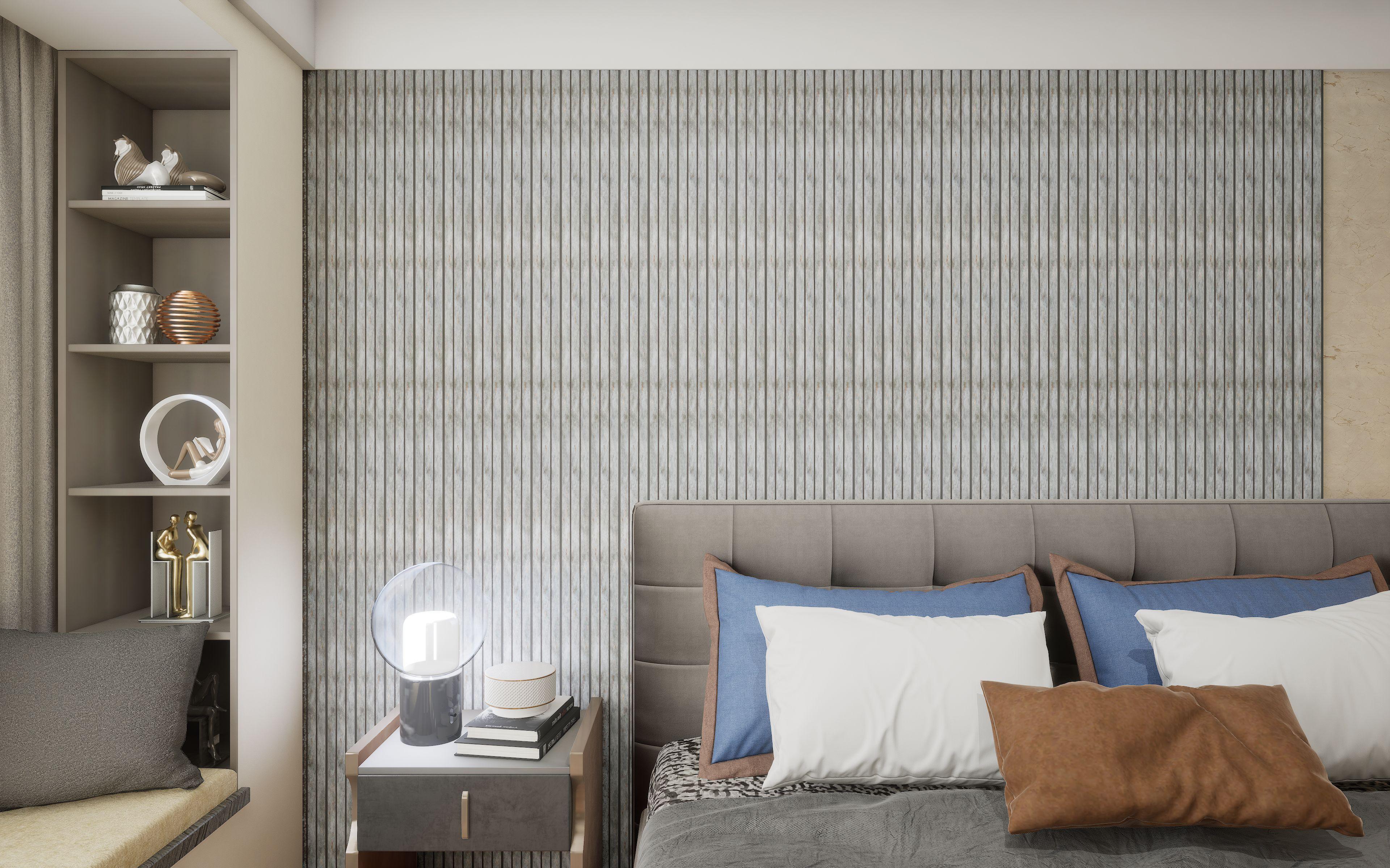 Grey Charcoal Louvers Panel Display Clads Series Marble & Stone 8x0.41 Ft - Sa 3005