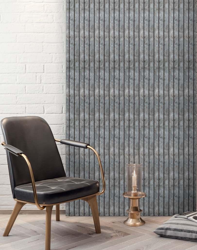 Grey Charcoal Louvers Panel Display Clads Series Marble & Stone 8x0.41 Ft - Sa 3005