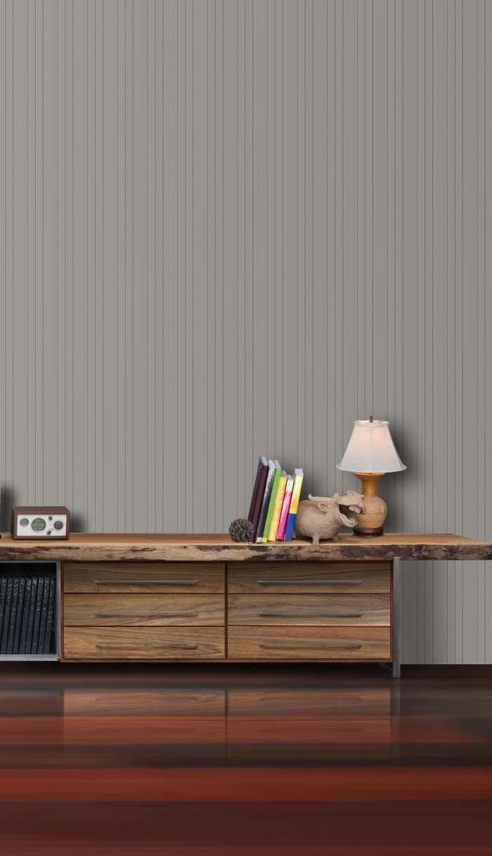 Grey Charcoal Louvers Panel Sleek & Splendid Series Plain Colors 8x0.41 Ft - Sa 4011