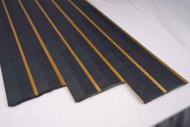 Grey Fabric Charcoal Louvers Panel 9.5x0.4 Ft - Pn 00680