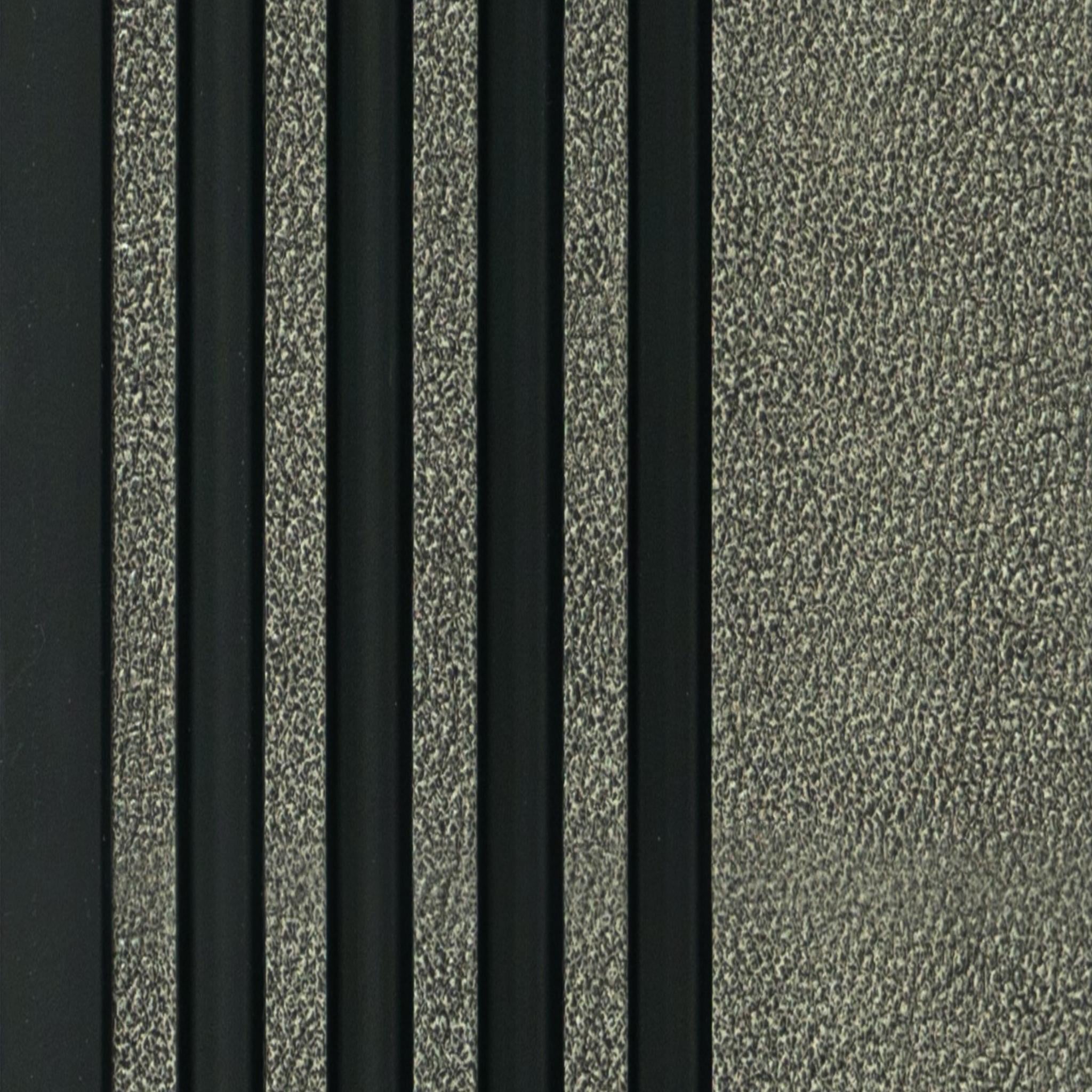 Grey Leather Charcoal Louver Fabric 9.5x0.39 Ft - Wl 3105