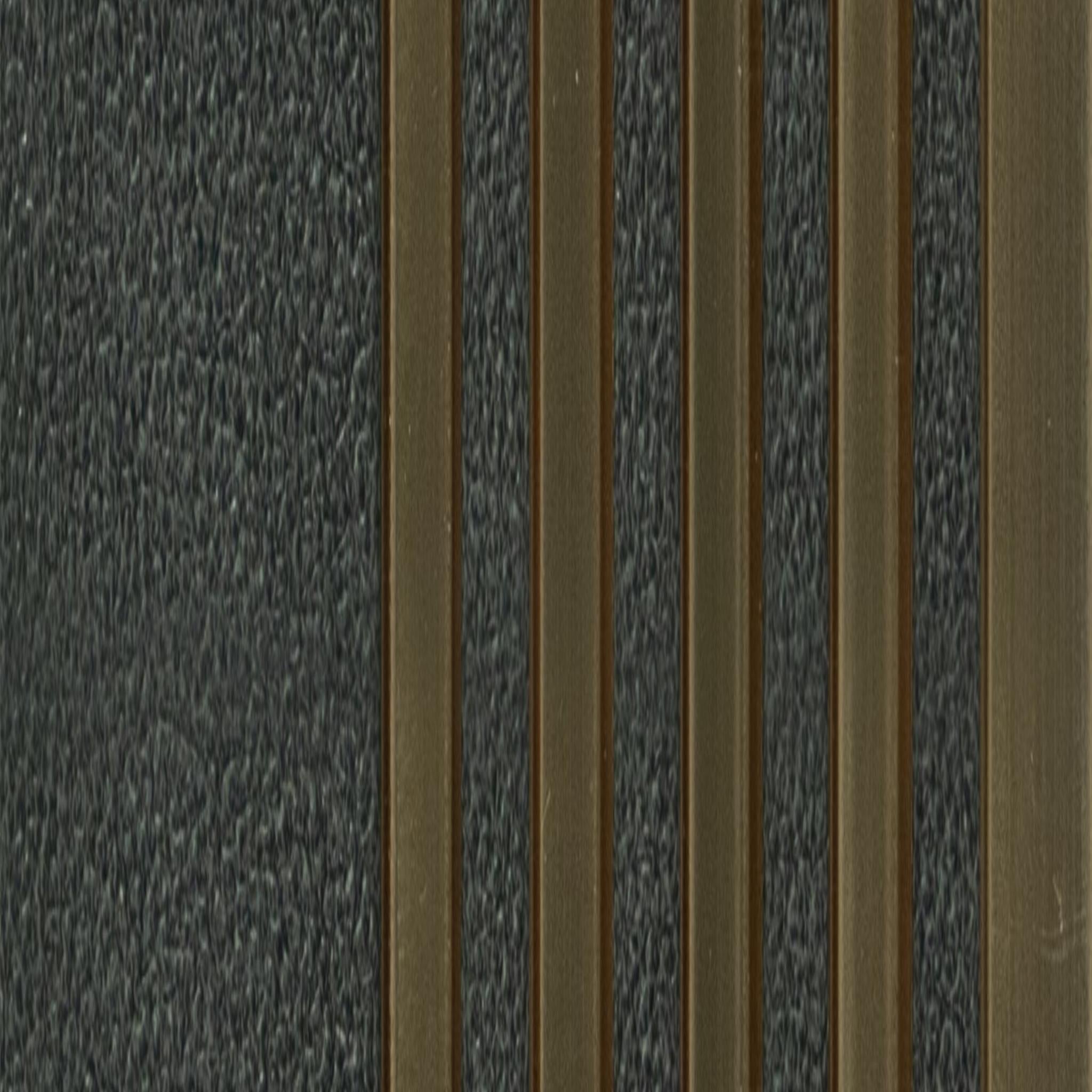 Grey Leather Charcoal Louvers Panel Fabric 9.5x0.39 Ft - Wl 3203
