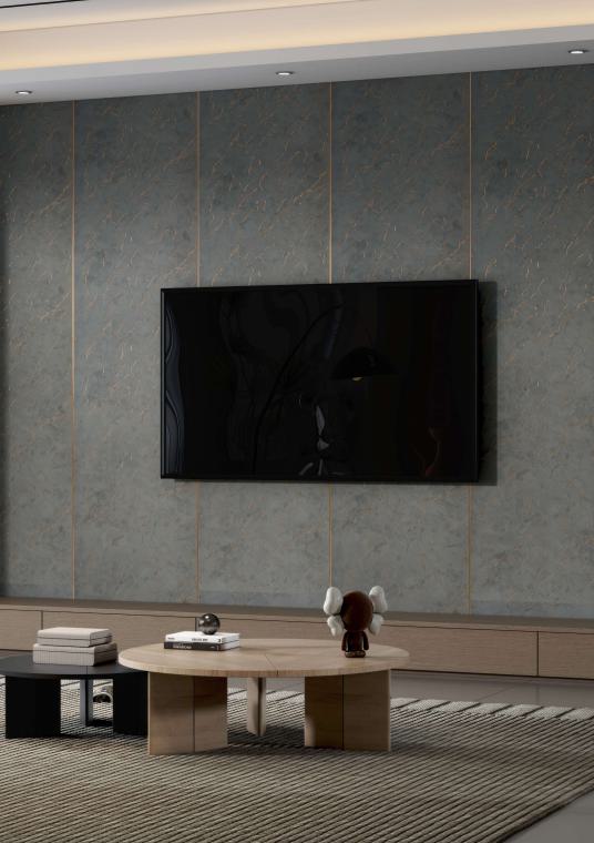 Grey Marble Charcoal Louver & Stone 8x2 Ft - An 9806