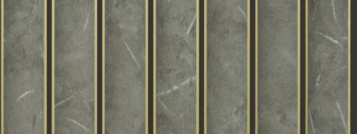 Grey Marble Charcoal Louvers Panel & Stone 8x0.49 Ft - Cl 4205
