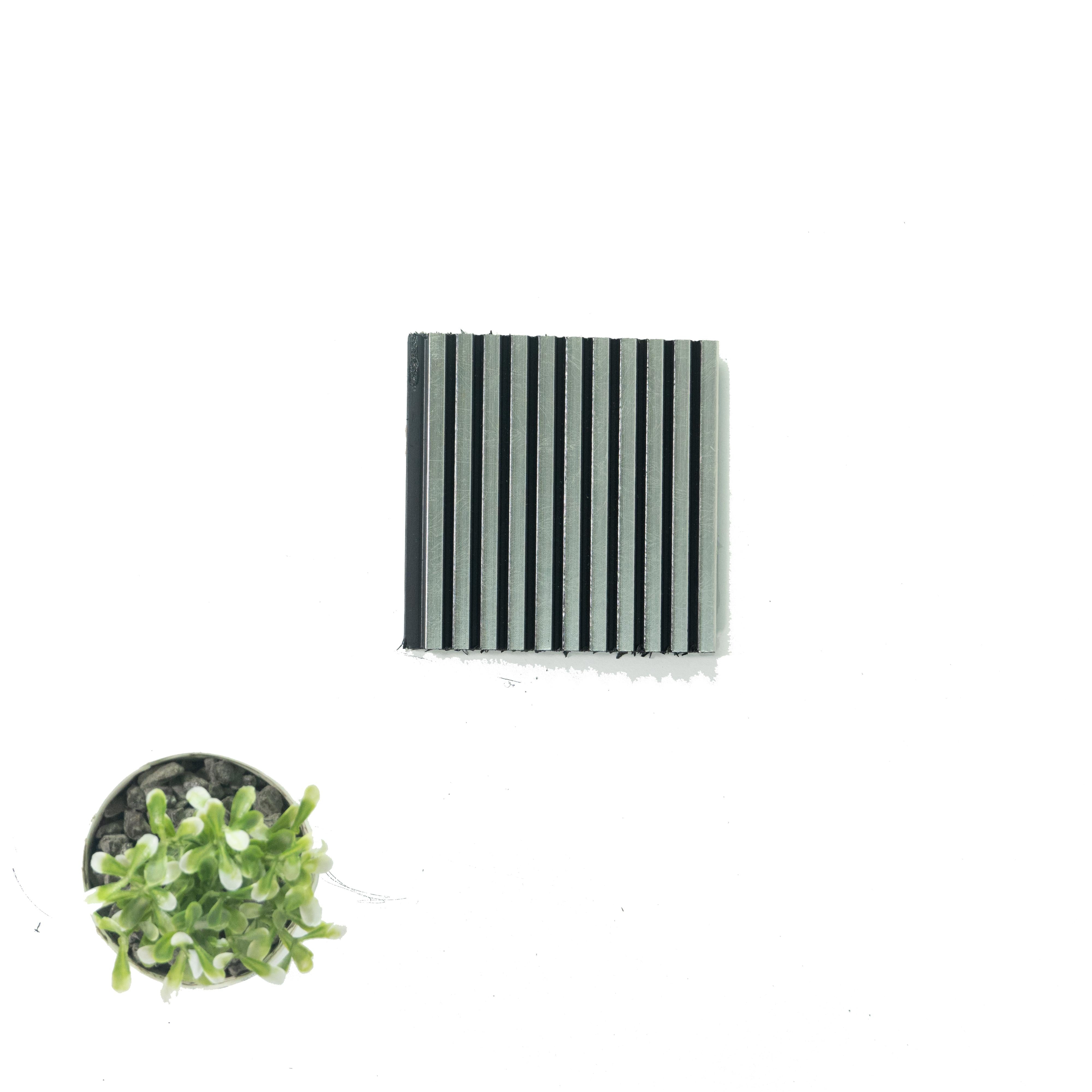 Grey Metallic Charcoal Louvers Panel 9.5x0.32 Ft - Pn 00472