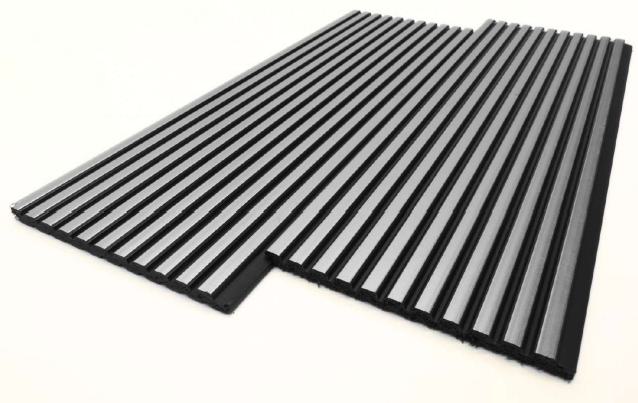 Grey Metallic Charcoal Louvers Panel 9.5x0.32 Ft - Pn 00472