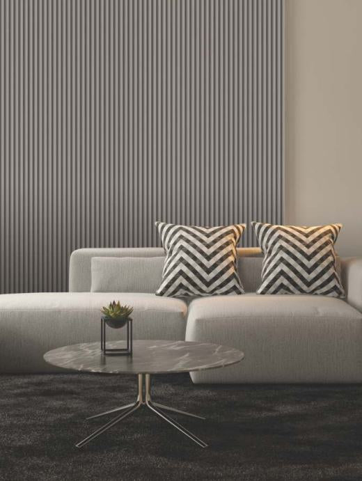 Grey Patterned Charcoal Louvers Designer 8x1 Ft - Rc 1120