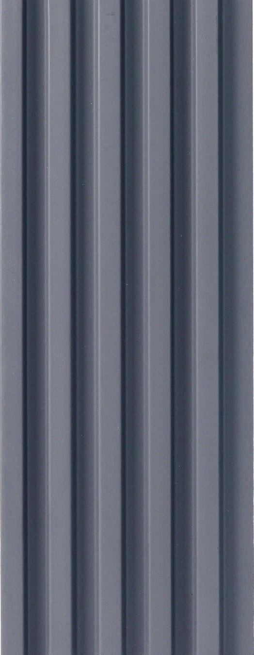 Grey louver panel with vertical ridges and matte finish, showing a plain and textured surface.