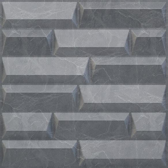 Elevate Interior Panels Gray Marble Vault 3D Wall Panel 1.6x1.6 ft designer louvers Grey Grey_Vault