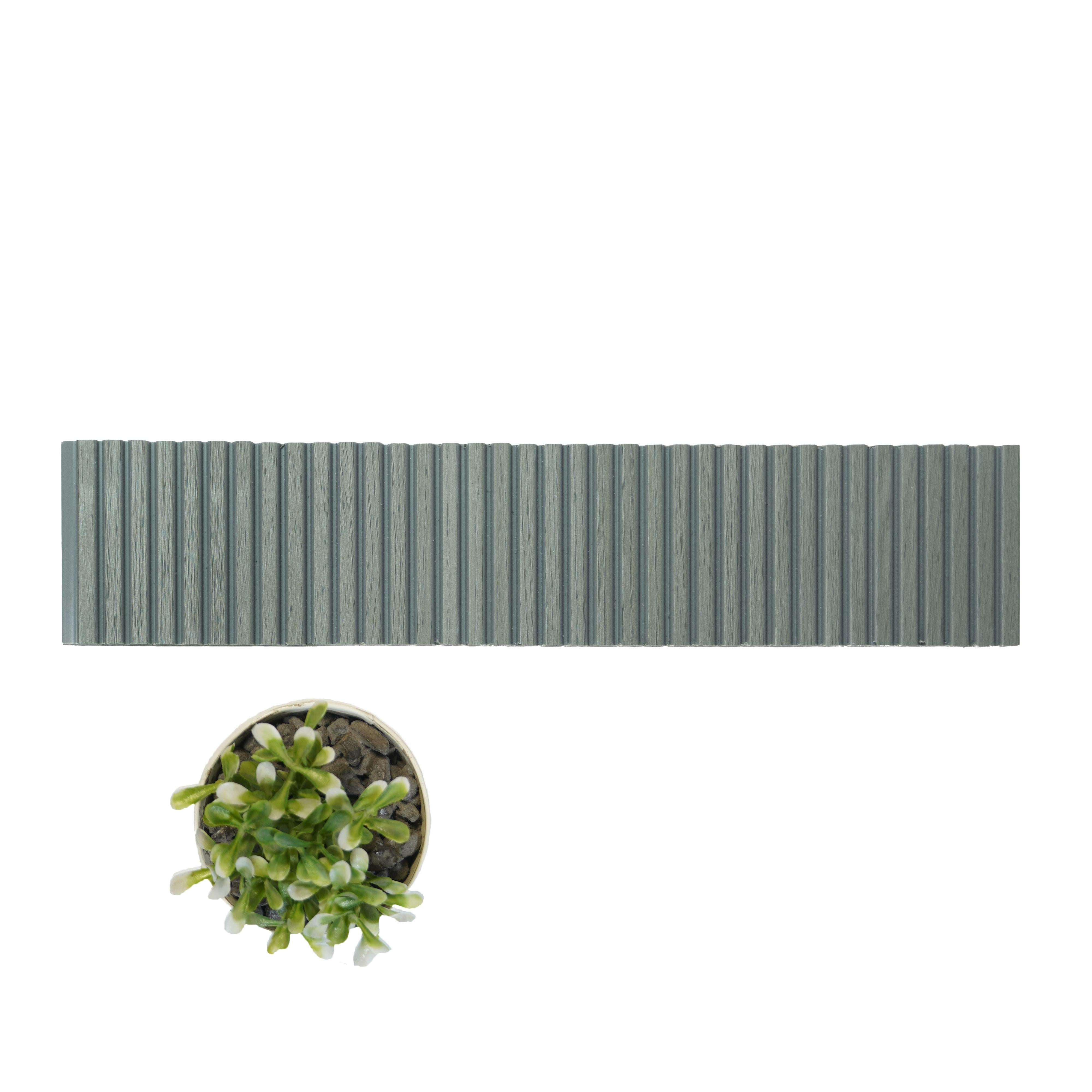 Rang Charcoal Louvers Panel Wood Grey 8x1 Ft - Ra 8104