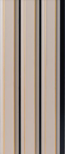 Beige Charcoal Louvers Plain Colors 8x0.41 Ft - 8527