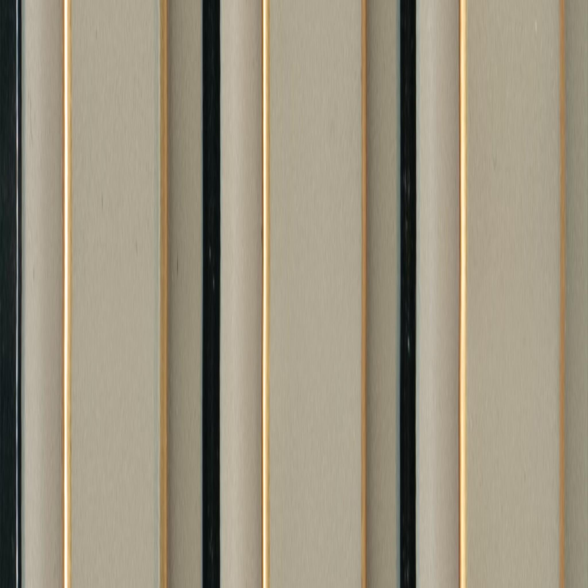 Beige Charcoal Louvers Plain Colors 8x0.41 Ft - 8527