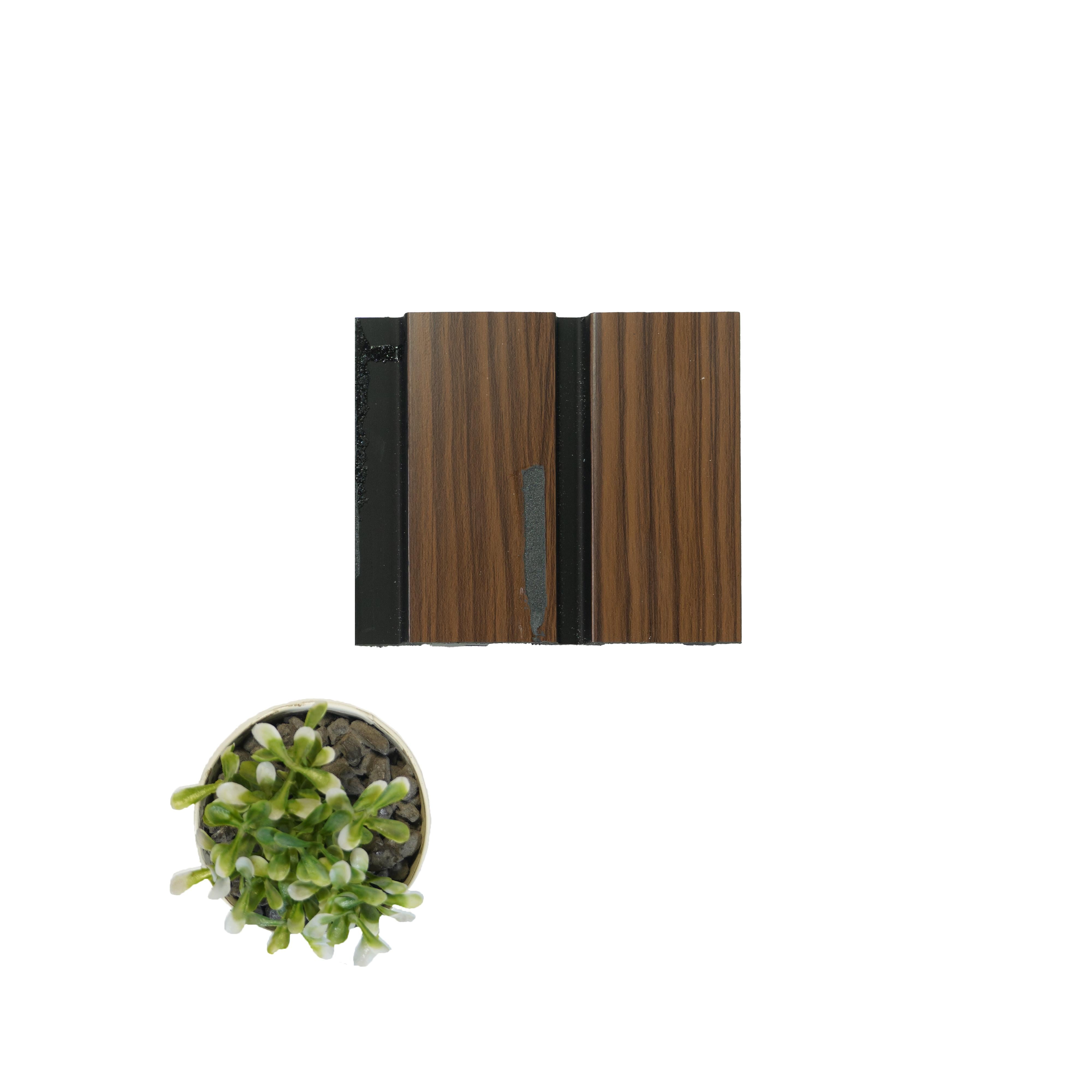 Greymica Brown Charcoal Louvers 8x0.39 ft wood Brown 4532