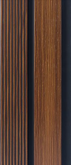 Brown Charcoal Louvers Wood 8x0.39 Ft - 4533