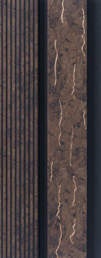 Brown Charcoal Louvers Wood 8x0.39 Ft - 4534