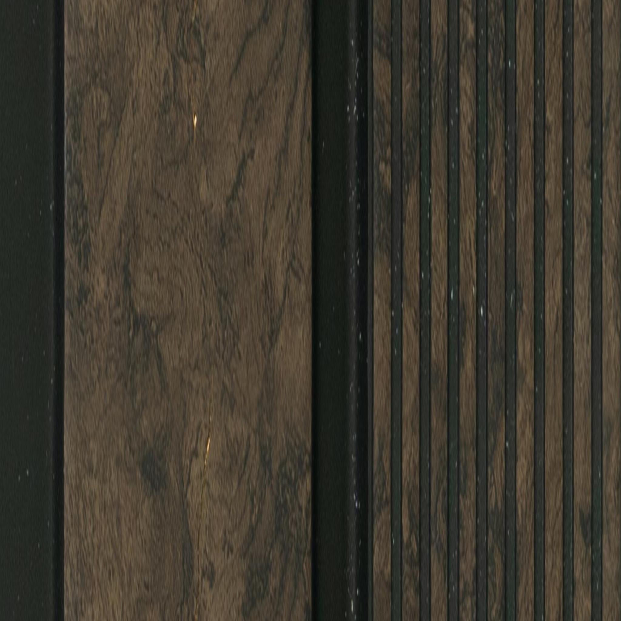 Brown Charcoal Louvers Wood 8x0.39 Ft - 4534