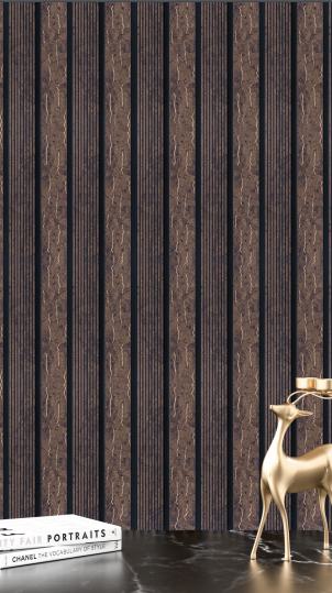 Brown Charcoal Louvers Wood 8x0.39 Ft - 4534