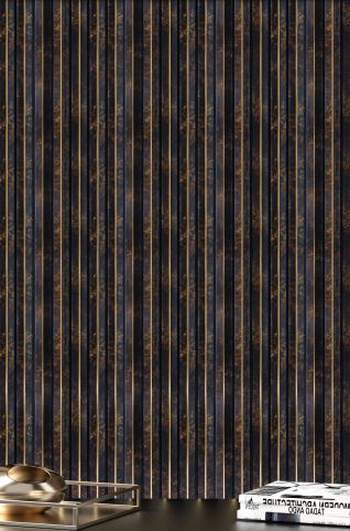 Brown Charcoal Louvers Marble & Stone 8x0.39 Ft - 4708