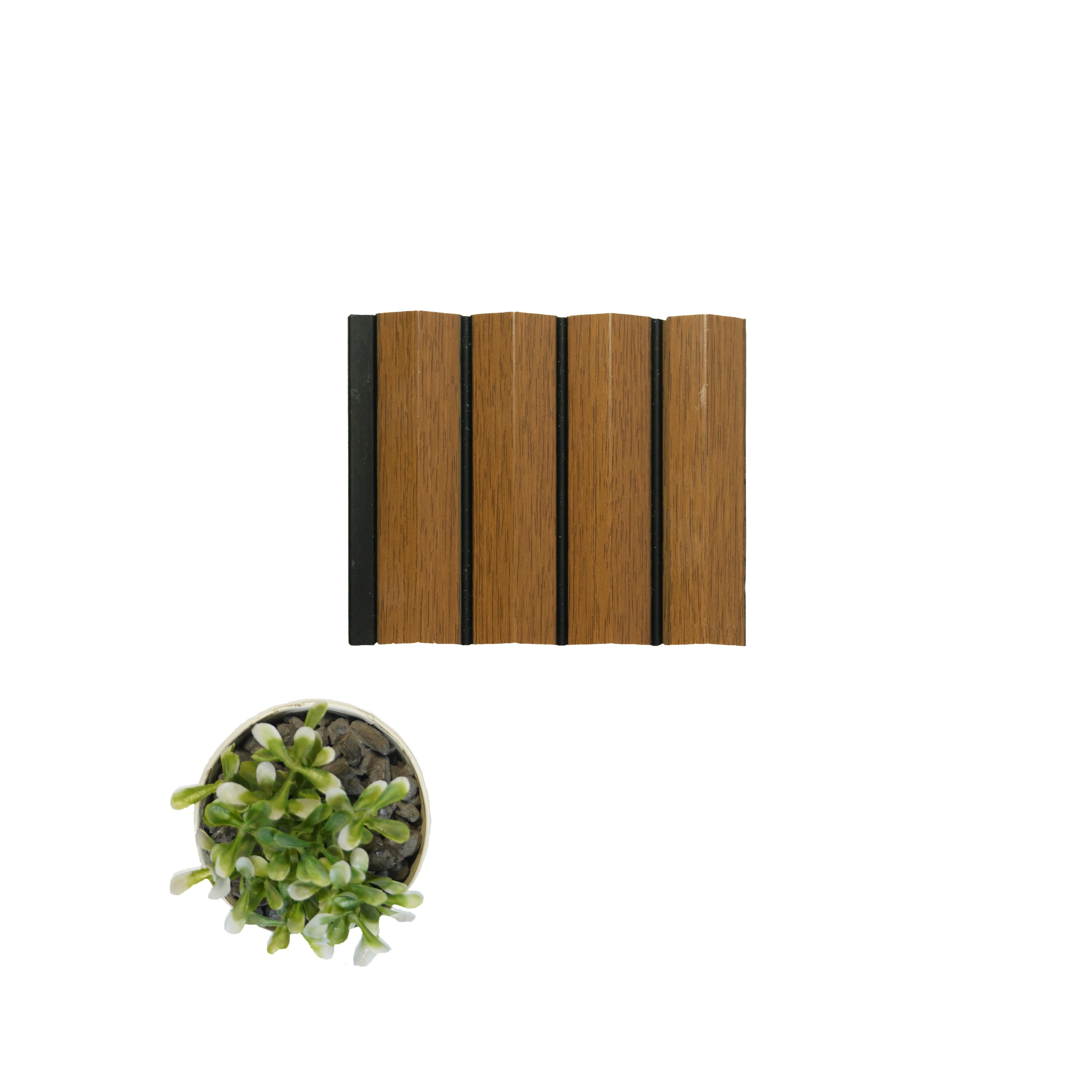 Greymica Brown Charcoal Louvers 8x0.39 ft wood Brown 4711