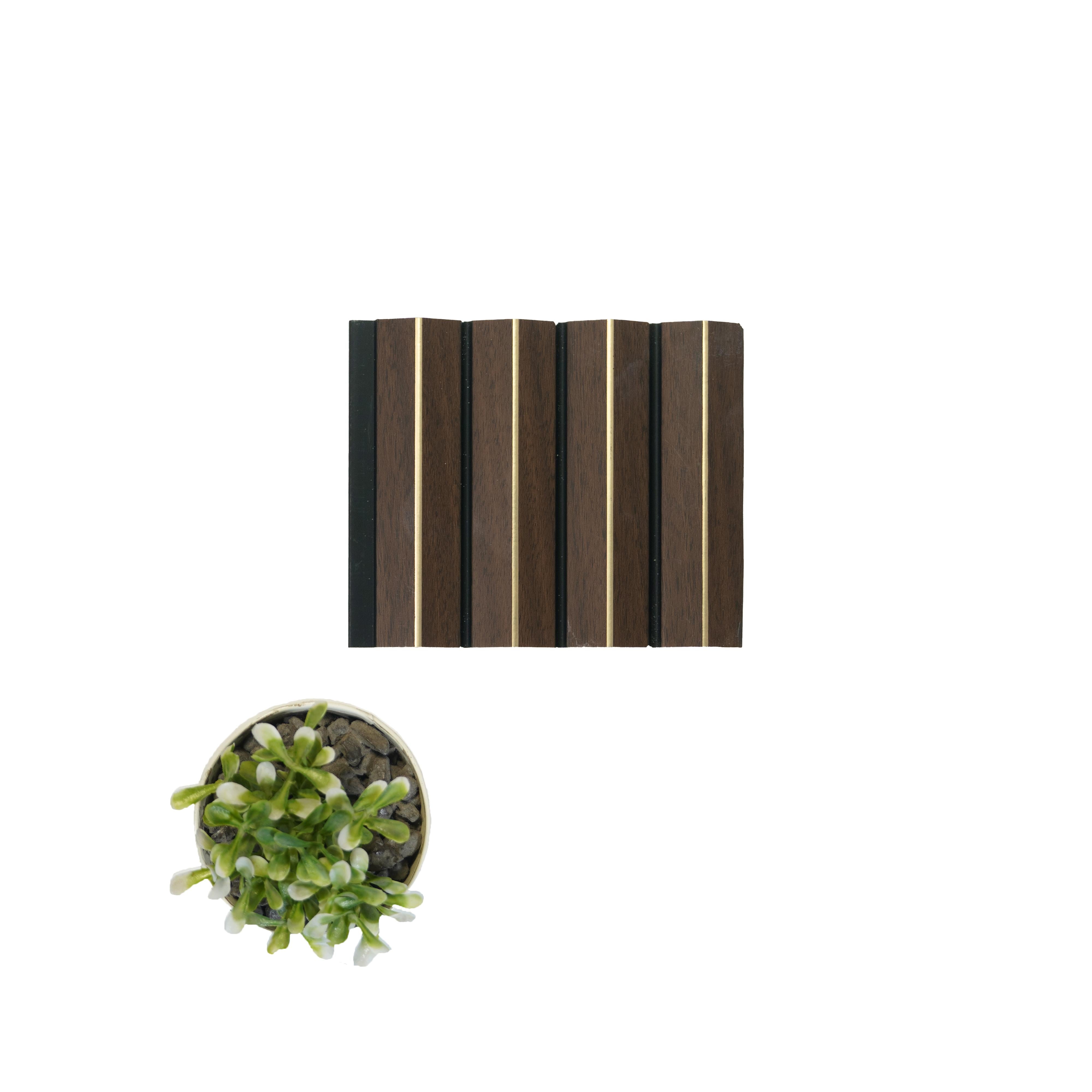 Greymica Brown Charcoal Louvers 8x0.39 ft wood Brown 4712
