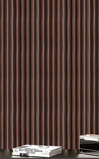 Greymica Brown Charcoal Louvers 8x0.39 ft wood Brown 4712