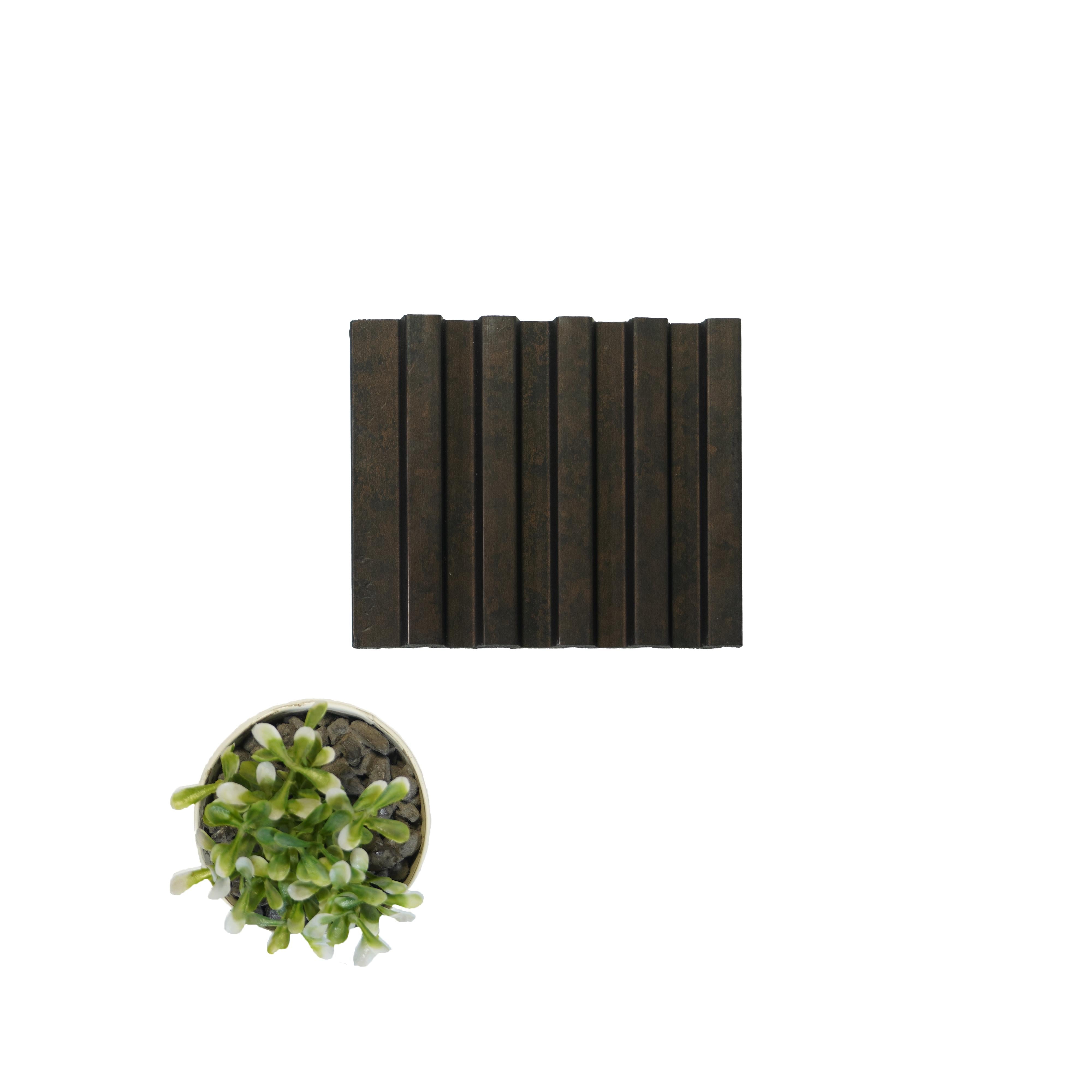 Greymica Brown Charcoal Louvers 8x0.4 ft wood Brown 4510