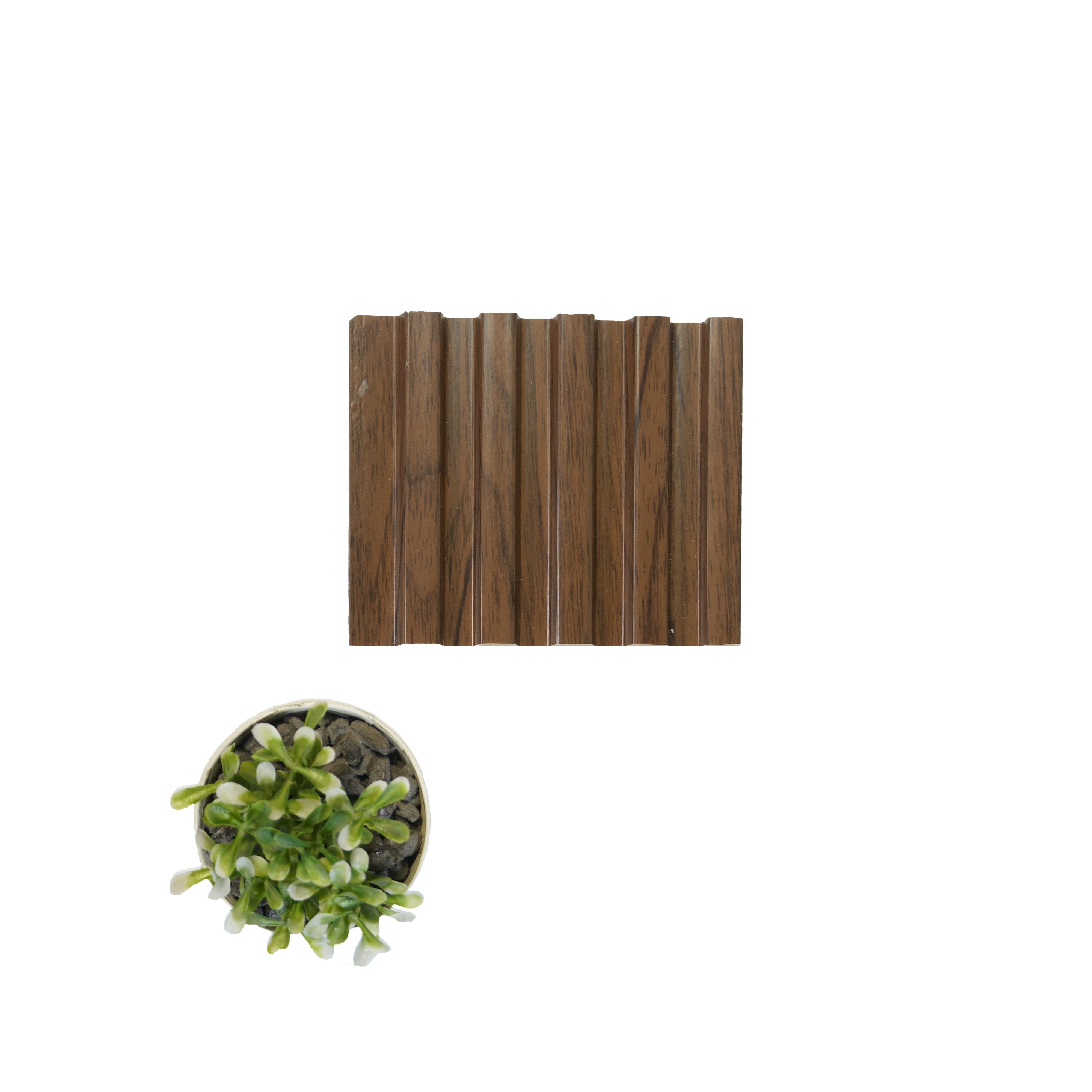 Brown Charcoal Louvers Wood 8x0.4 Ft - 4514
