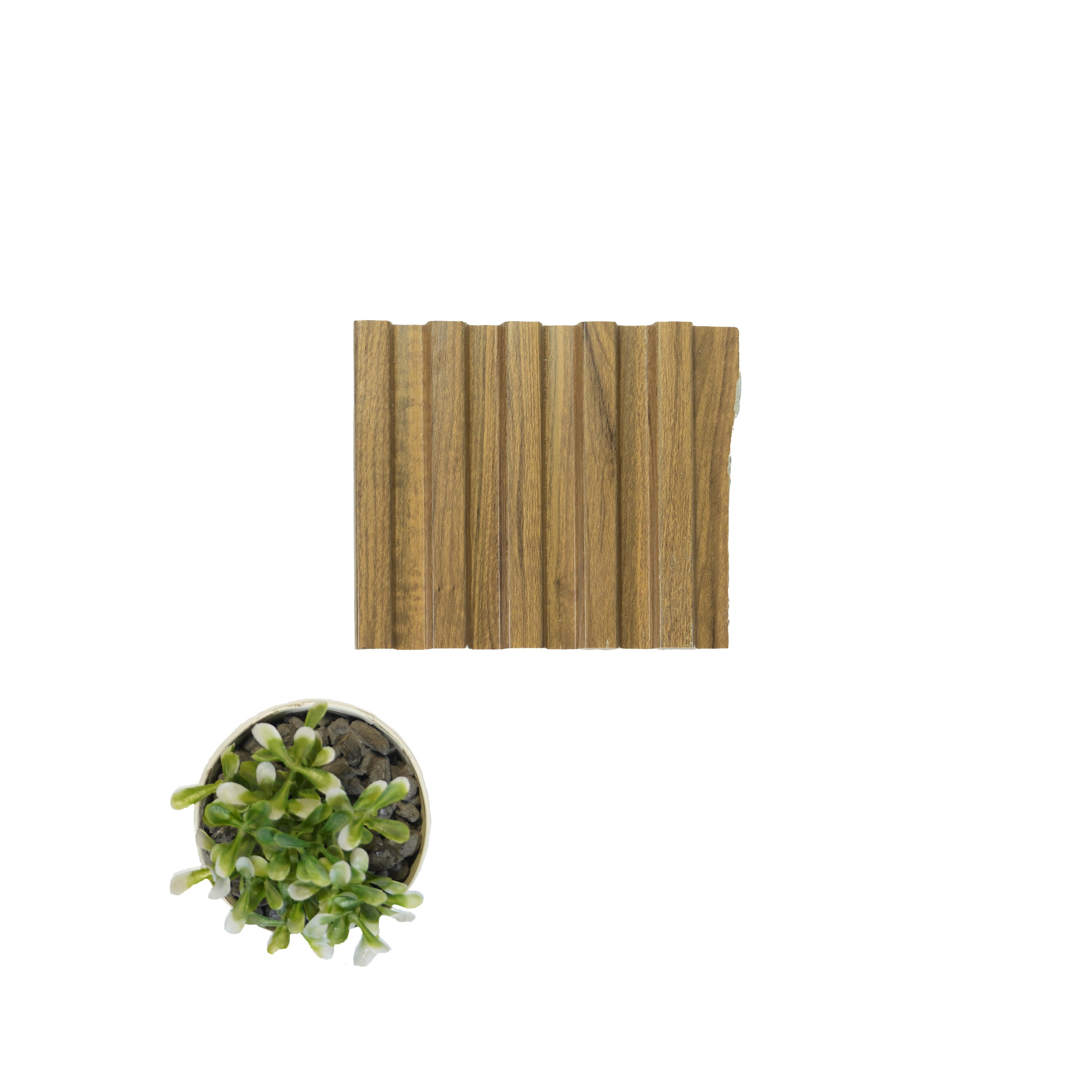 Brown Charcoal Louvers Wood 8x0.4 Ft - 4515