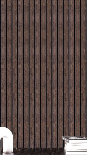 Brown Charcoal Louvers Wood 8x0.4 Ft - 4701