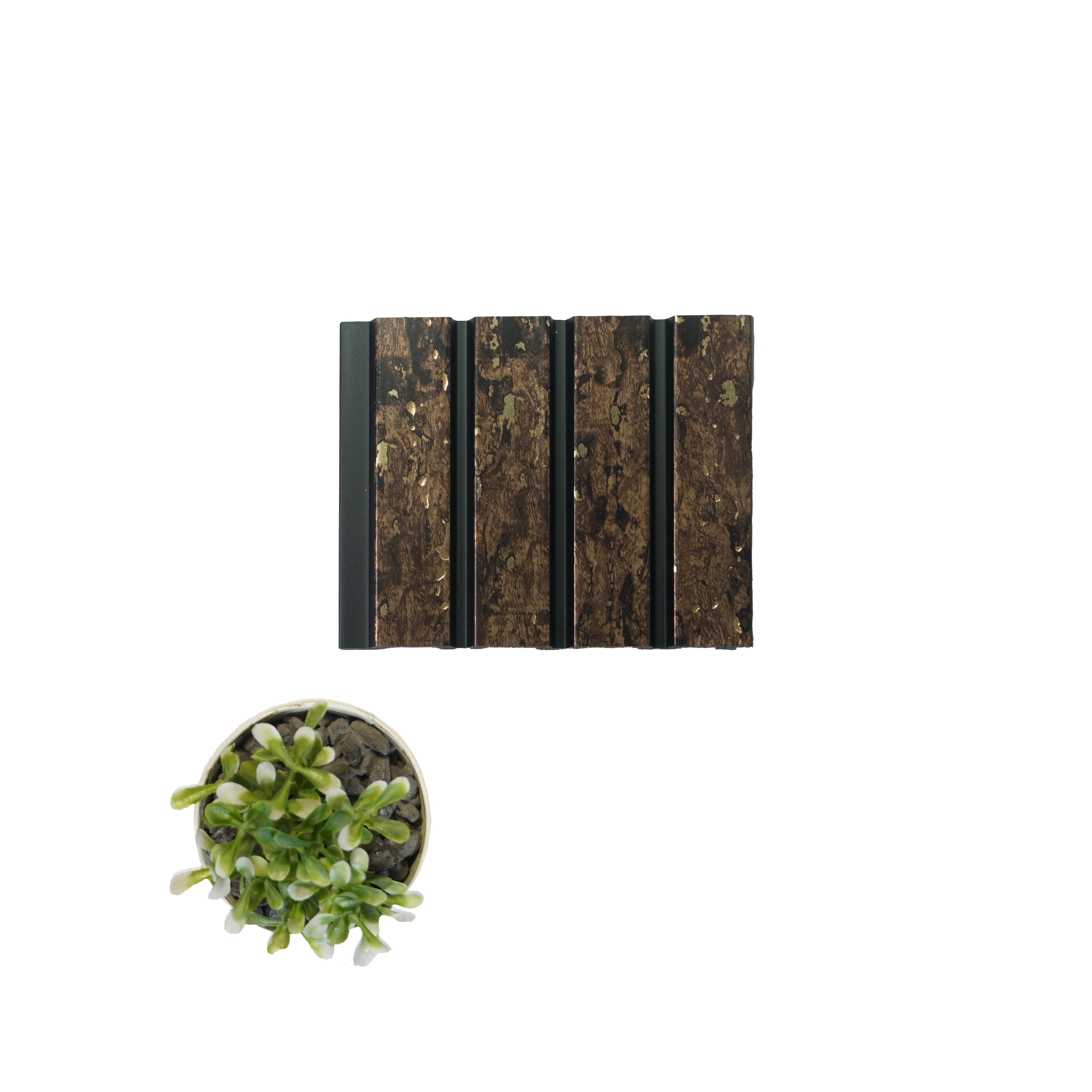 Greymica Brown Charcoal Louvers 8x0.41 ft wood Brown 4501