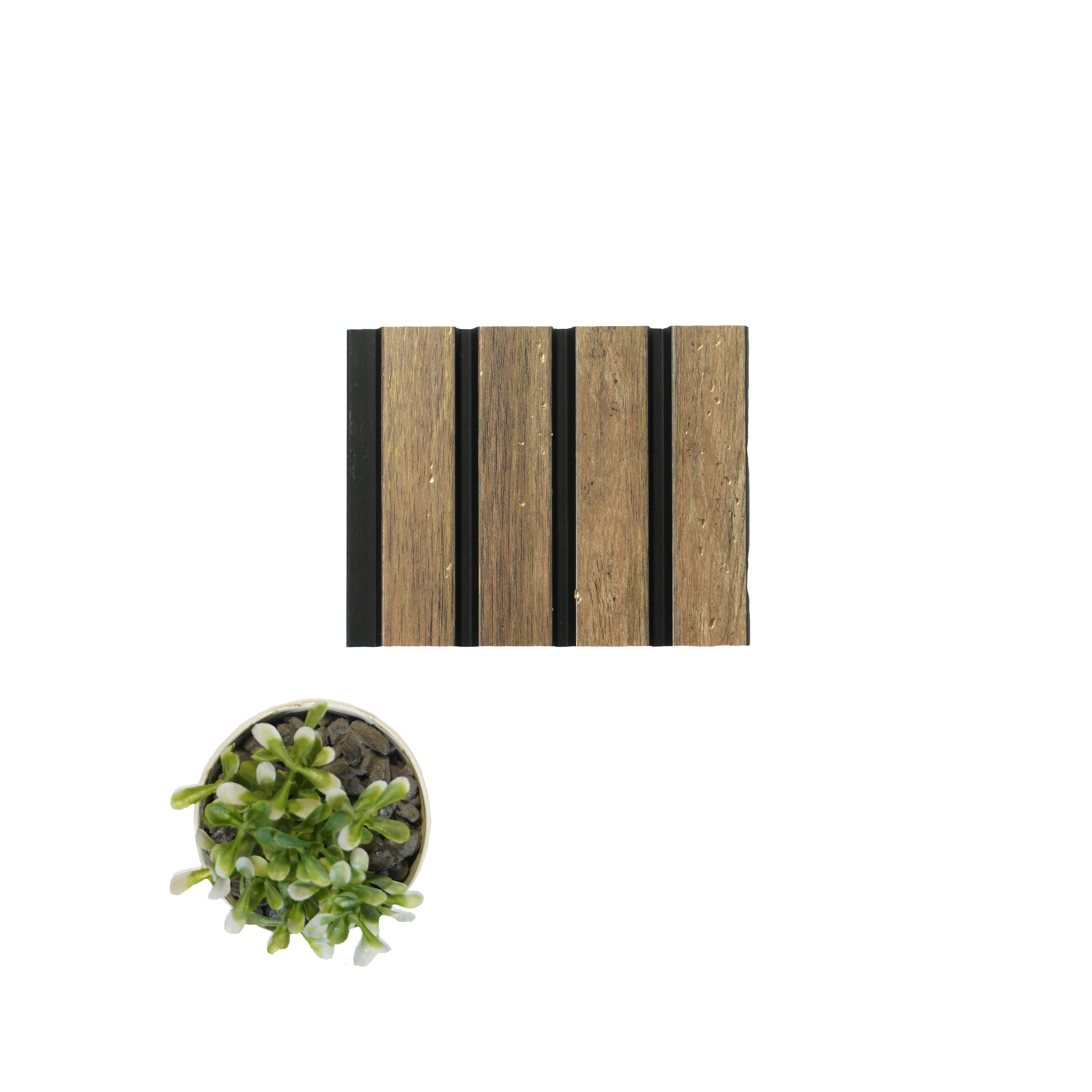 Greymica Brown Charcoal Louvers 8x0.41 ft wood Brown 4502