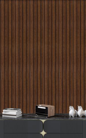 Greymica Brown Charcoal Louvers 8x0.41 ft wood Brown 4504