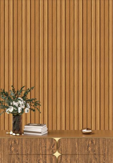 Brown Charcoal Louvers Wood 8x0.41 Ft - 4509