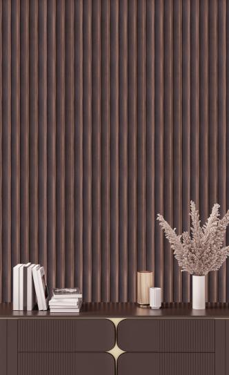 Brown Charcoal Louvers Plain Colors 8x0.41 Ft - 8523